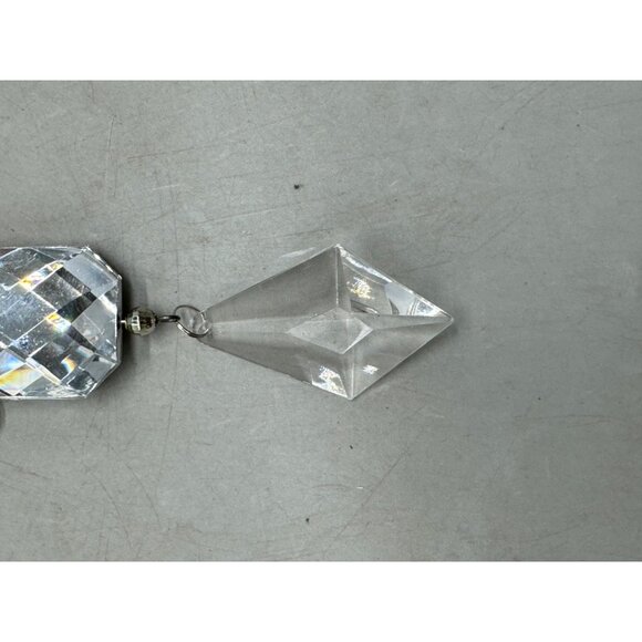 Elegant Silver-Tone & Faceted Hanging Ornament Metalwork & Teardrop 6" READ - Picture 3 of 10